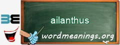 WordMeaning blackboard for ailanthus